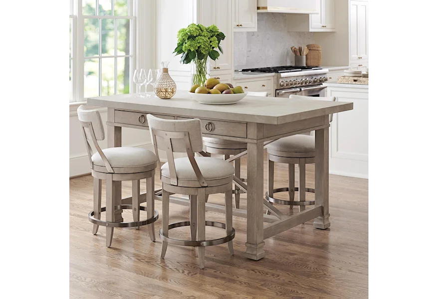 Malibu 5-Piece Counter Height Dining Set by Barclay Butera at Esprit Decor Home Furnishings